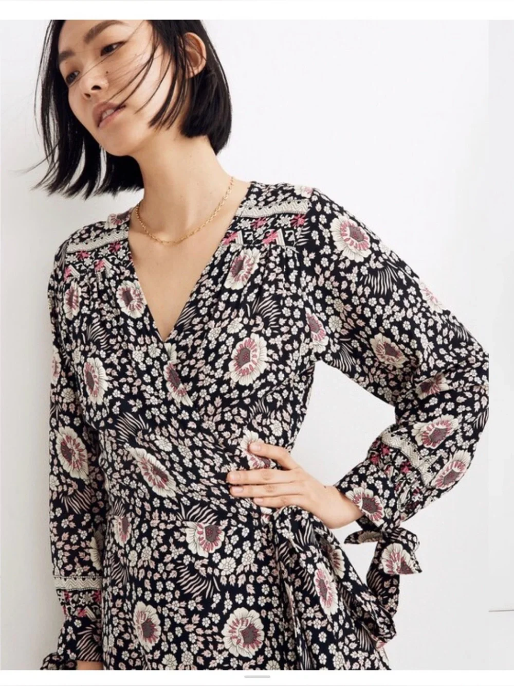 Natalie Martin Danika Floral Wrap Maxi Dress XS Vintage Flowers Long Sleeve Boho - Picture 3 of 8